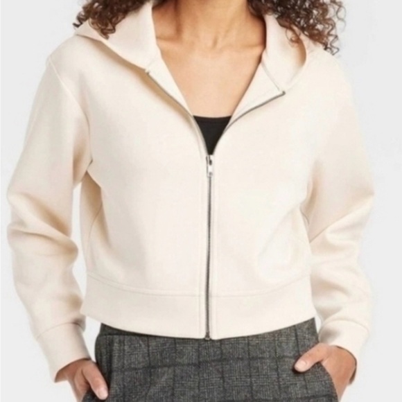 a new day Tops - A New Day Cream Zip-Up Hoodie